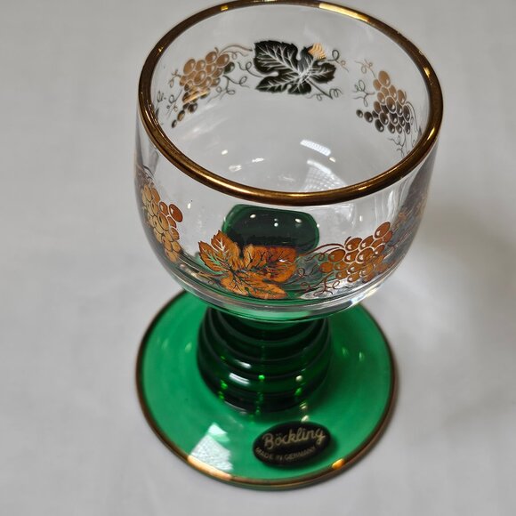 Vintage Roemer Bockling 6 Cordial Glasses Beehive Stem Gilt Embellished Grapes - Picture 3 of 10